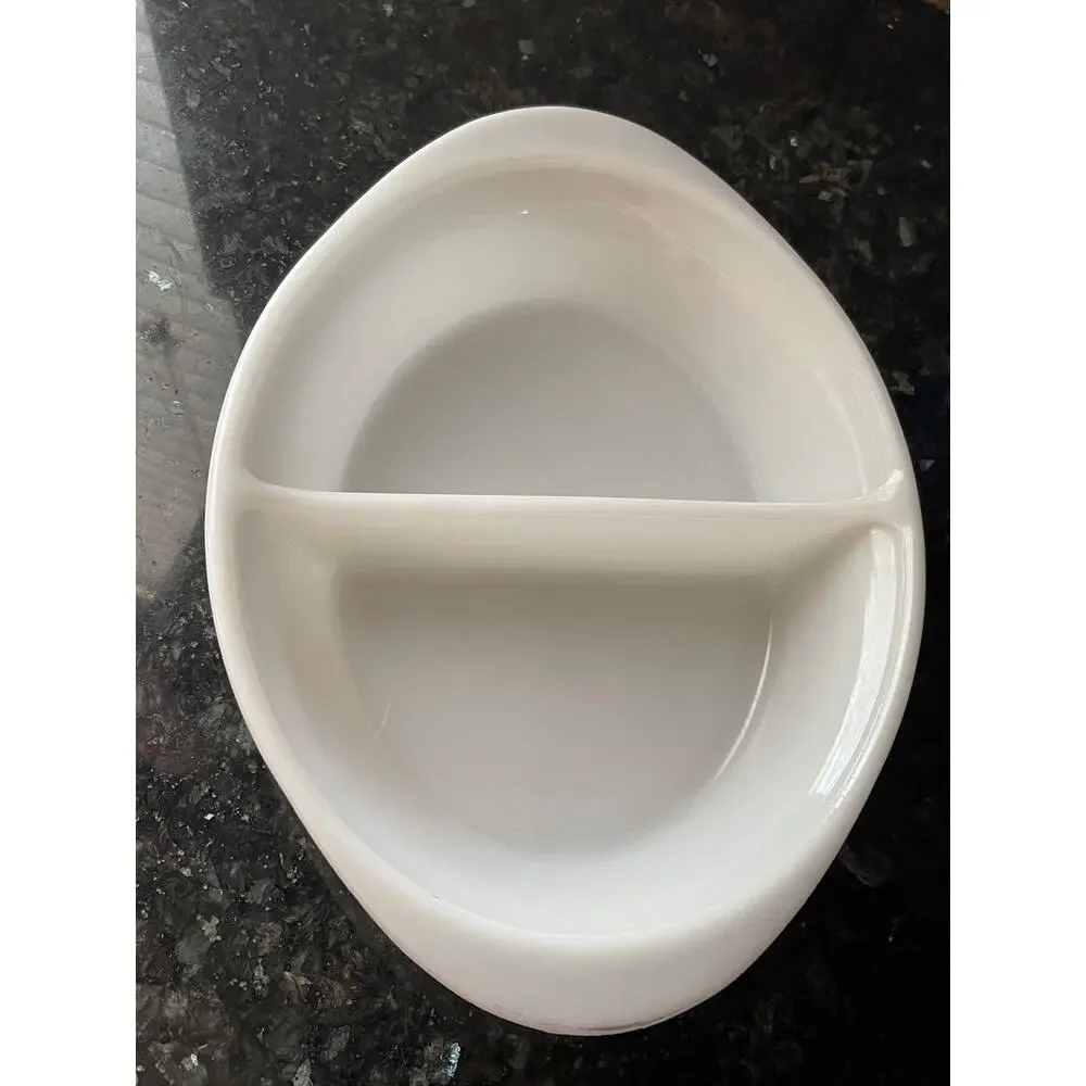 White Glasbake Divided Casserole